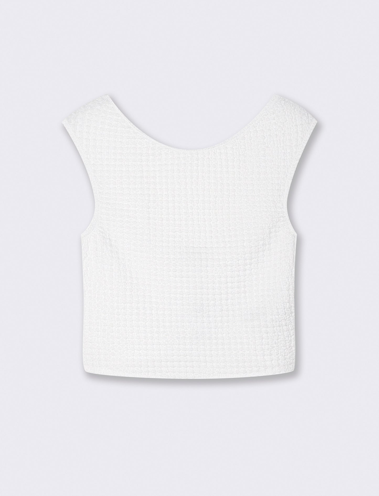 Top Smanicato Elasticizzato Slim fit - Bianco