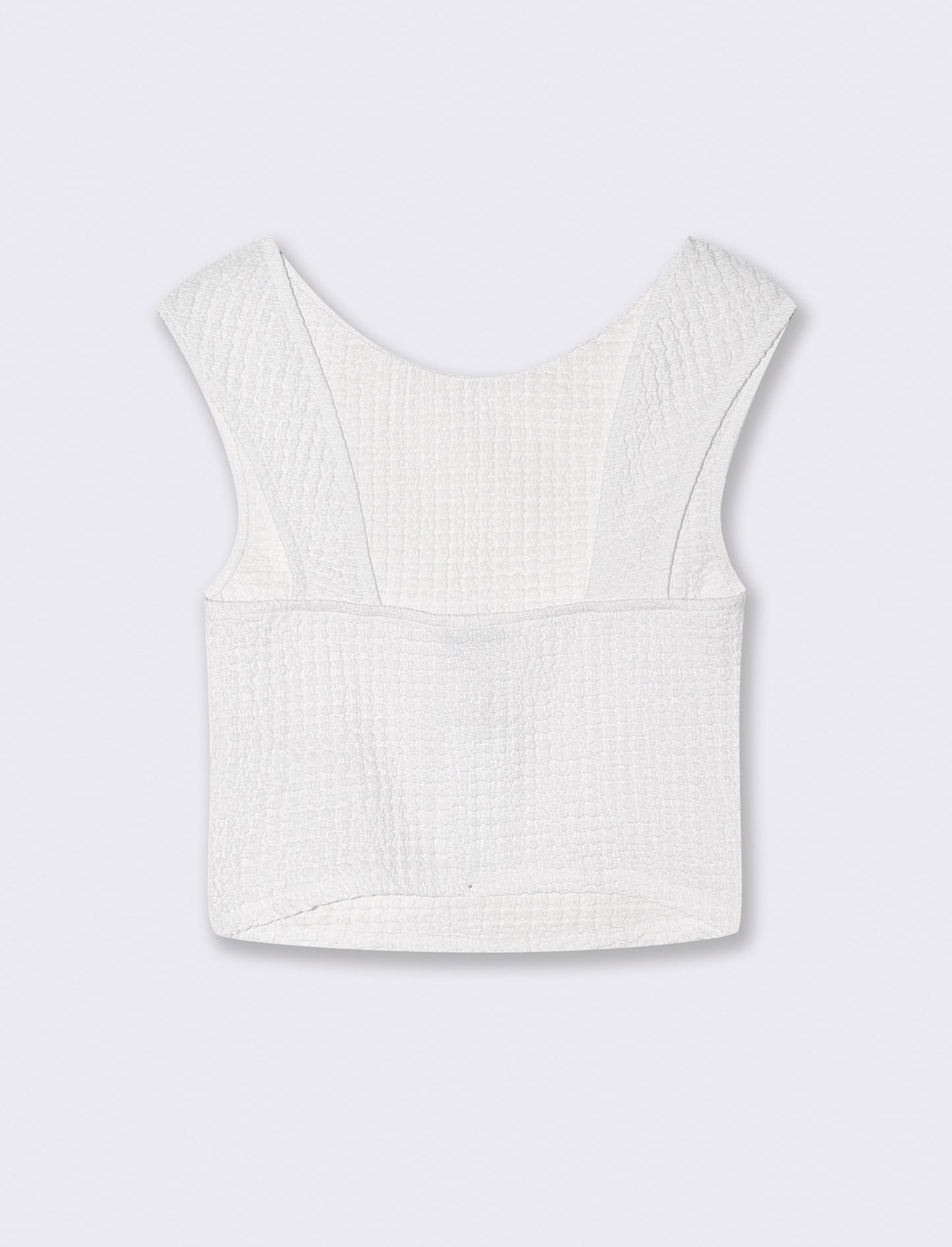 Top Smanicato Elasticizzato Slim fit - Bianco