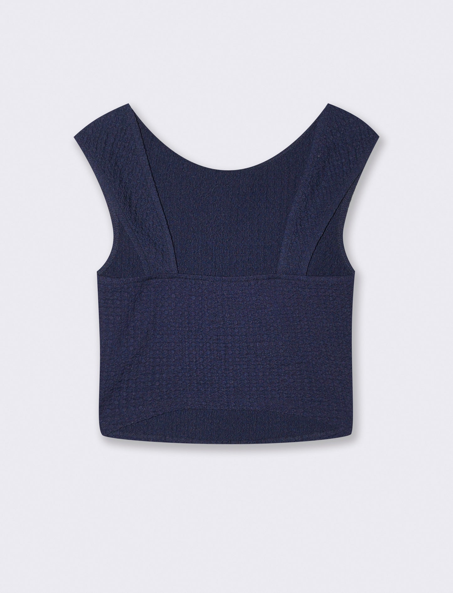 Top Smanicato Elasticizzato Slim fit - Blu