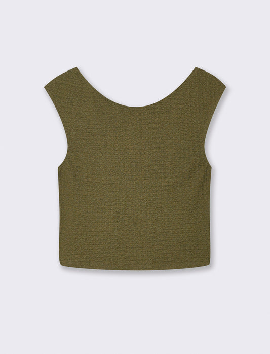 Top Smanicato Elasticizzato Slim fit - Kaky 1