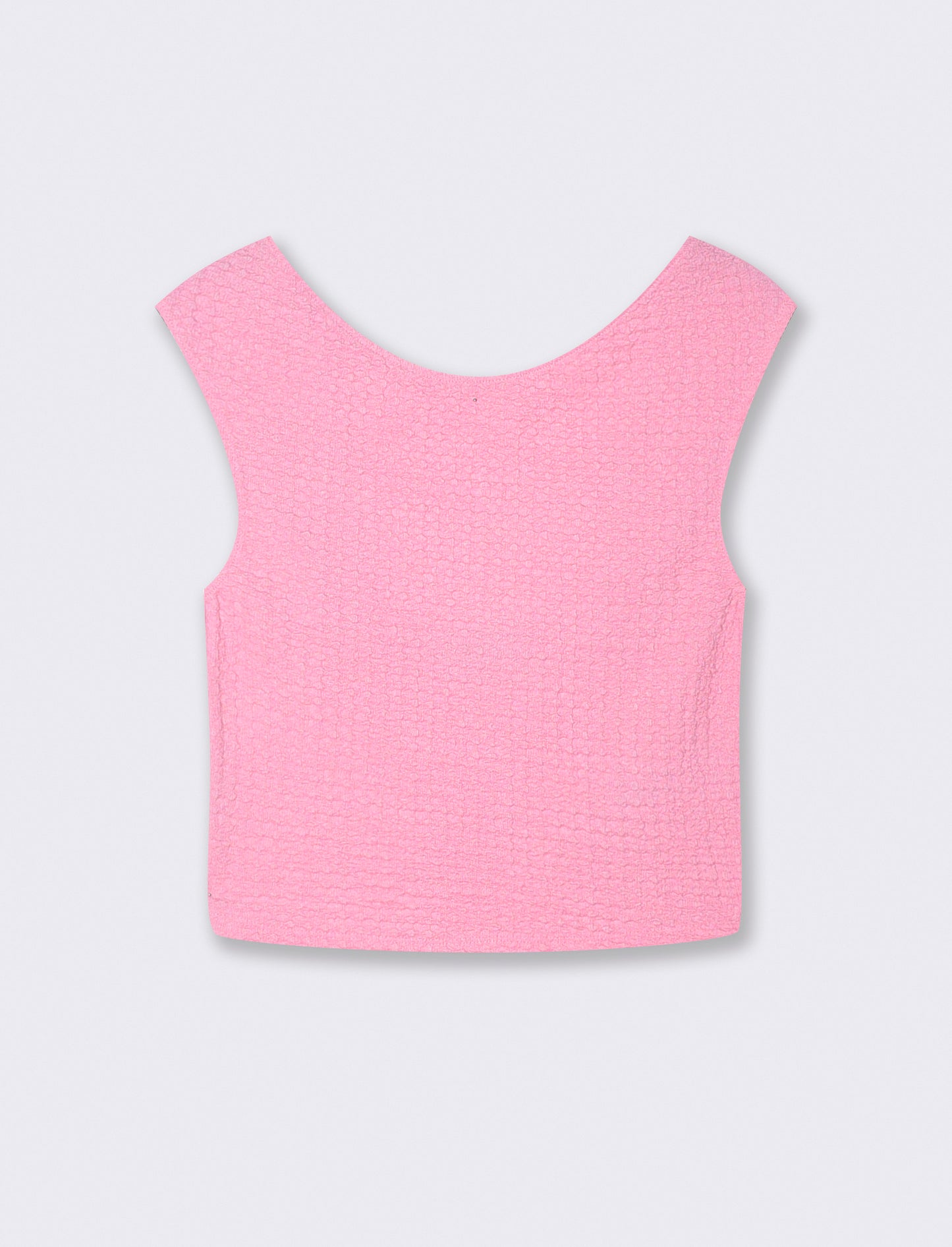 Top Smanicato Elasticizzato Slim fit - Rosa big bubble