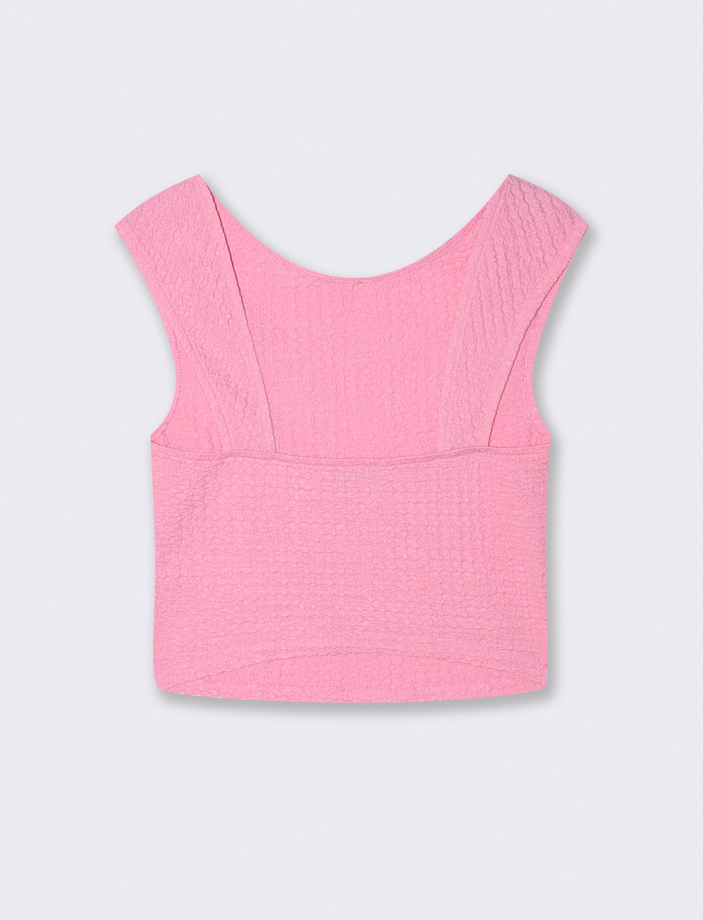 Top Smanicato Elasticizzato Slim fit - Rosa big bubble