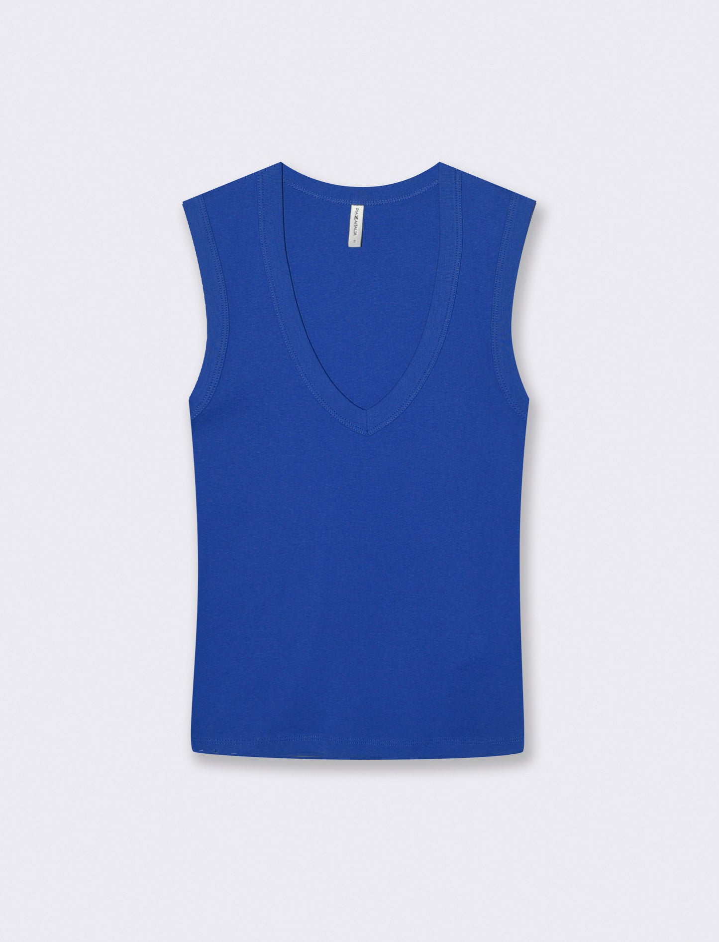 Basic Cotton Tank Top with V-Neck - 
