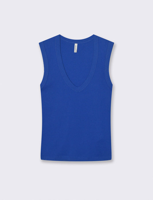 Canotta Basic in Cotone con Scollo V - Royal