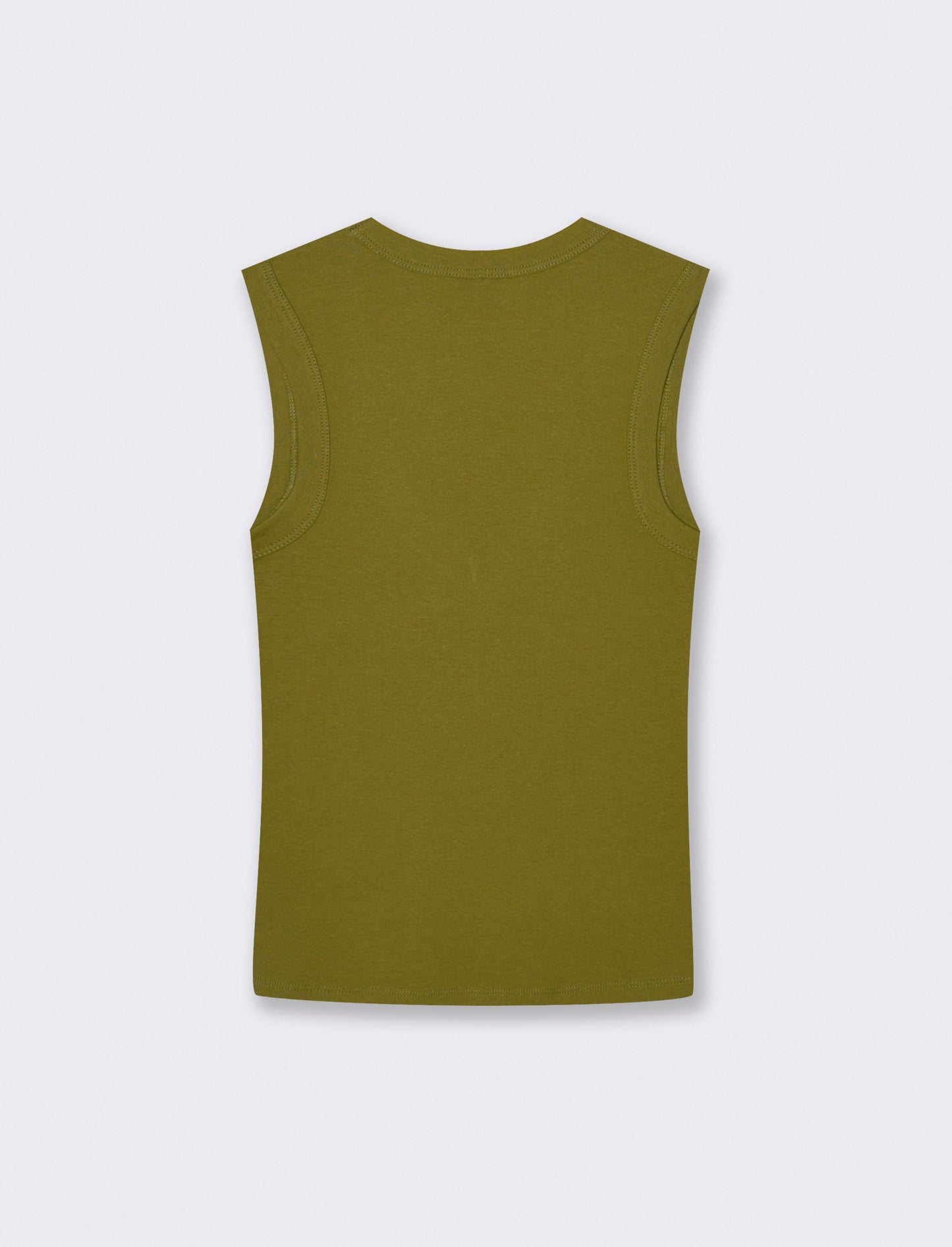 Canotta Basic in Cotone con Scollo V - Verde abete