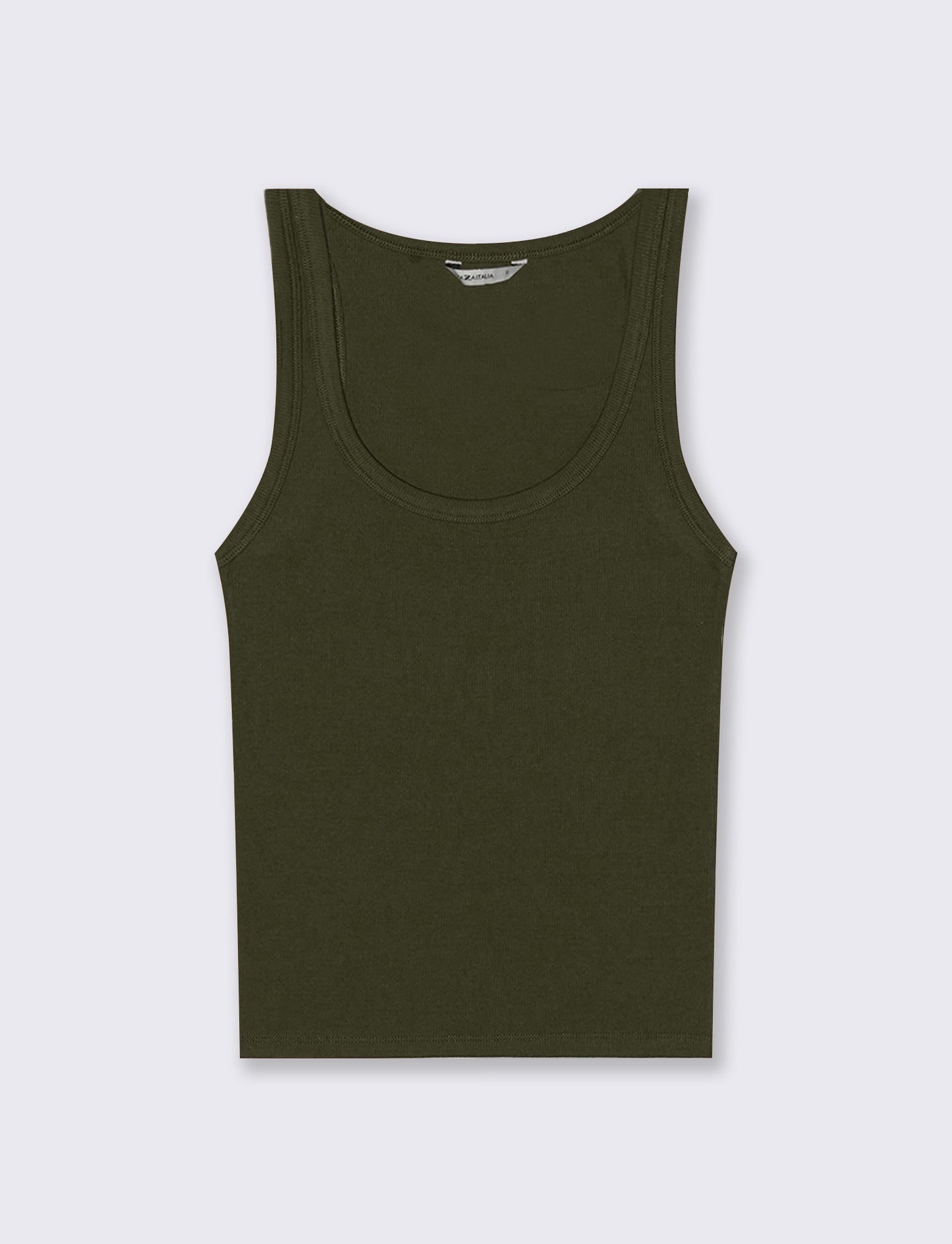 Basic Ribbed Tank Top - Green
