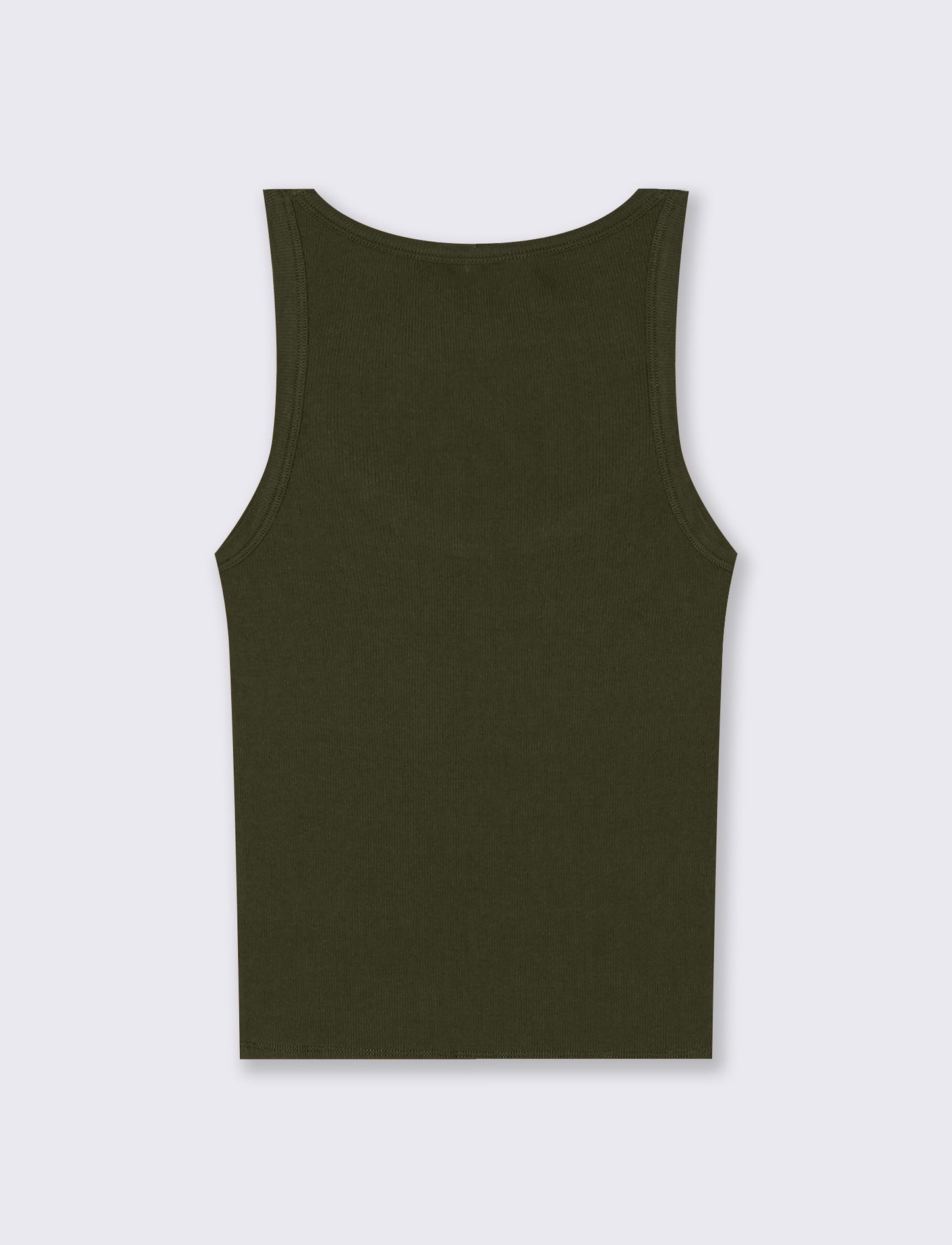 Basic Ribbed Tank Top - Green