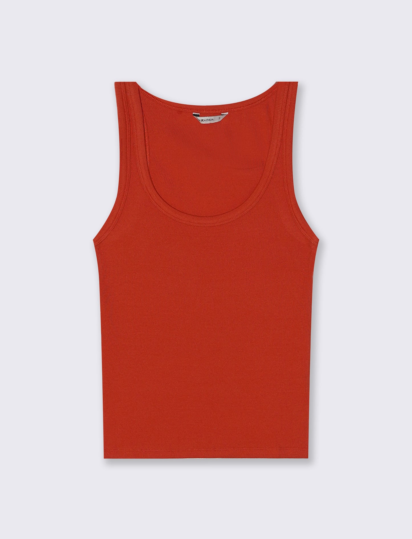 Basic Ribbed Tank Top - Orange