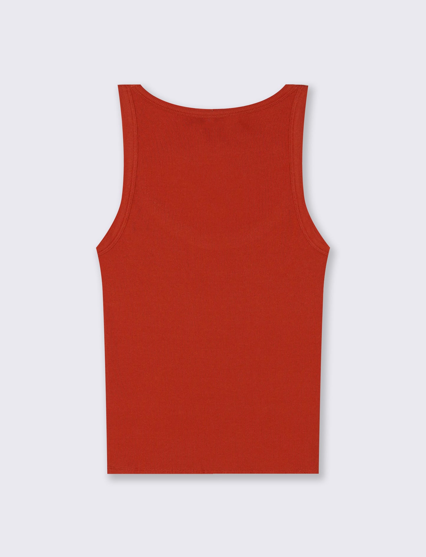 Basic Ribbed Tank Top - Orange