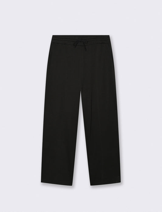 Pantaloni Baggy in Felpa con Vita Jogger - Nero
