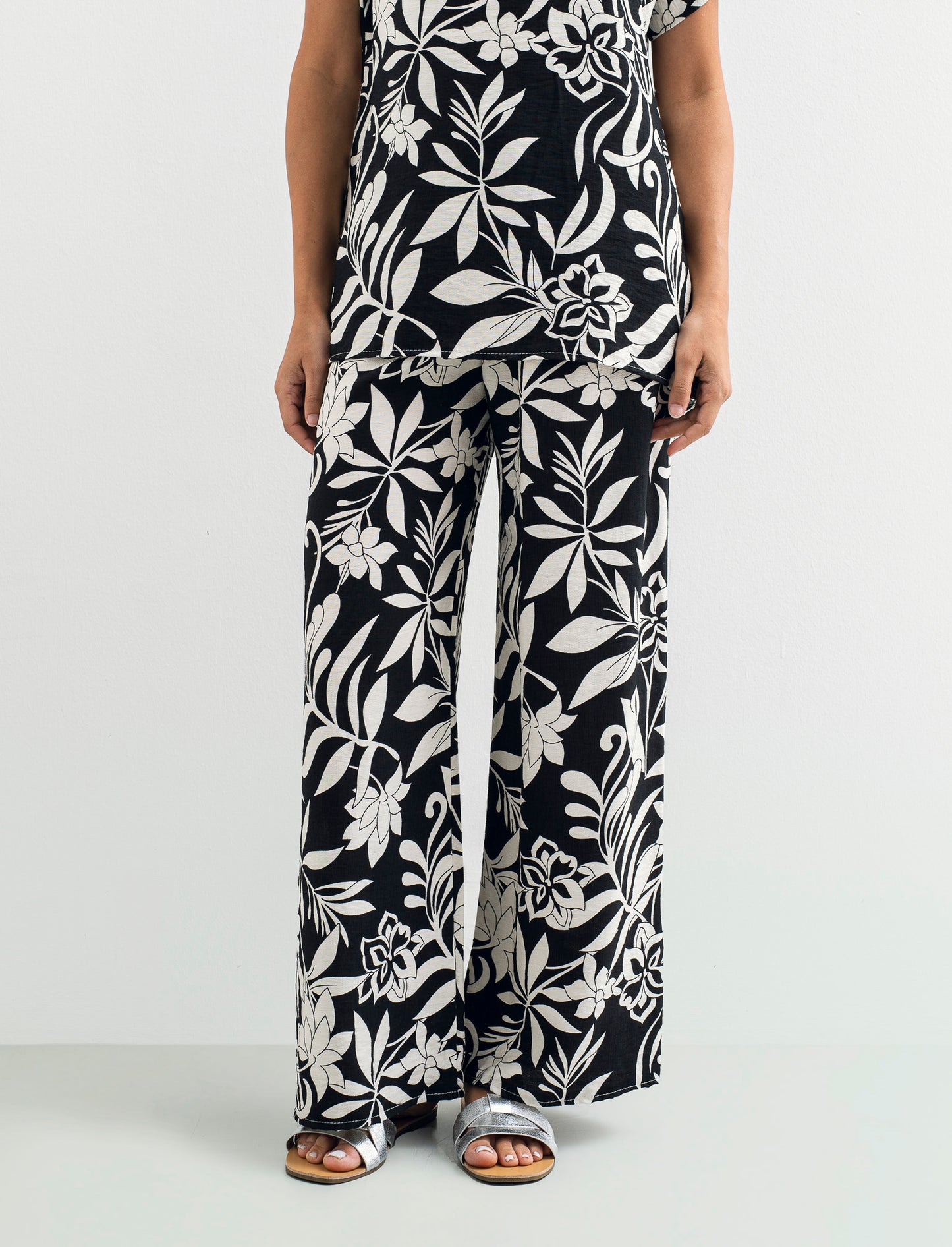 Pantalone palazzo stampato - Fiorato