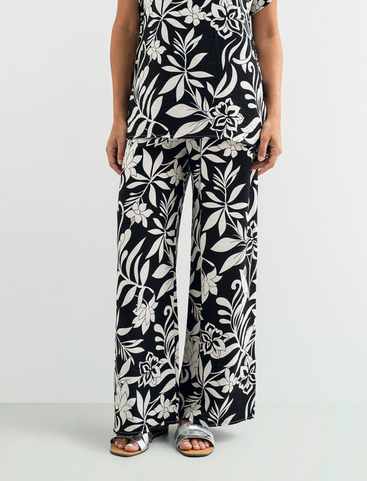 Pantalone palazzo stampato - Fiorato