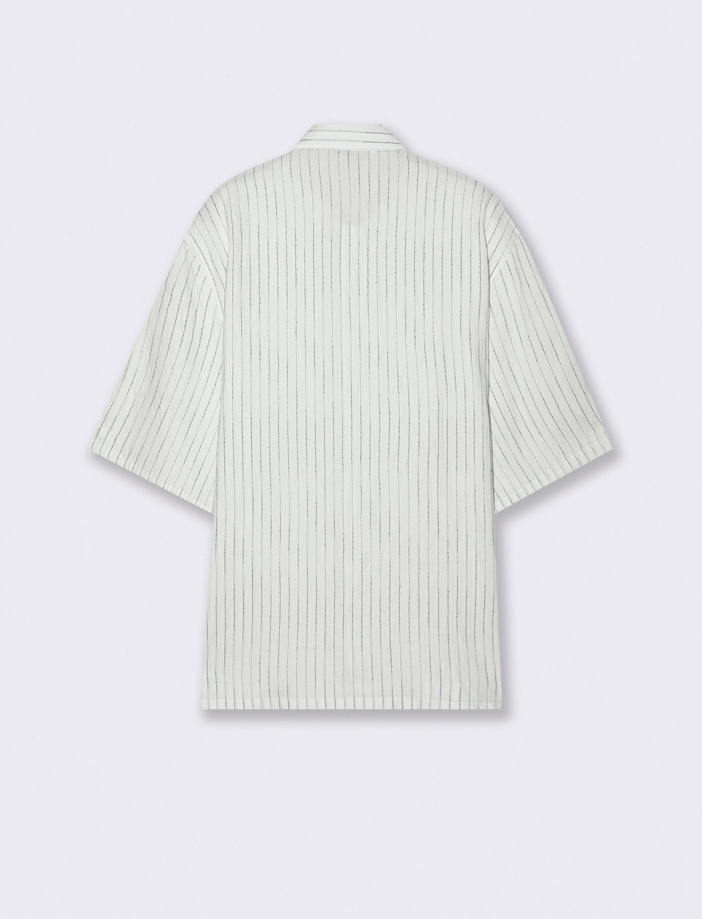 Boxy fit embroidered striped shirt - White