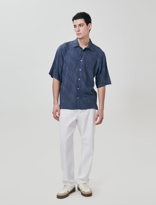 Camicia boxy fit a righe ricamate - Avion