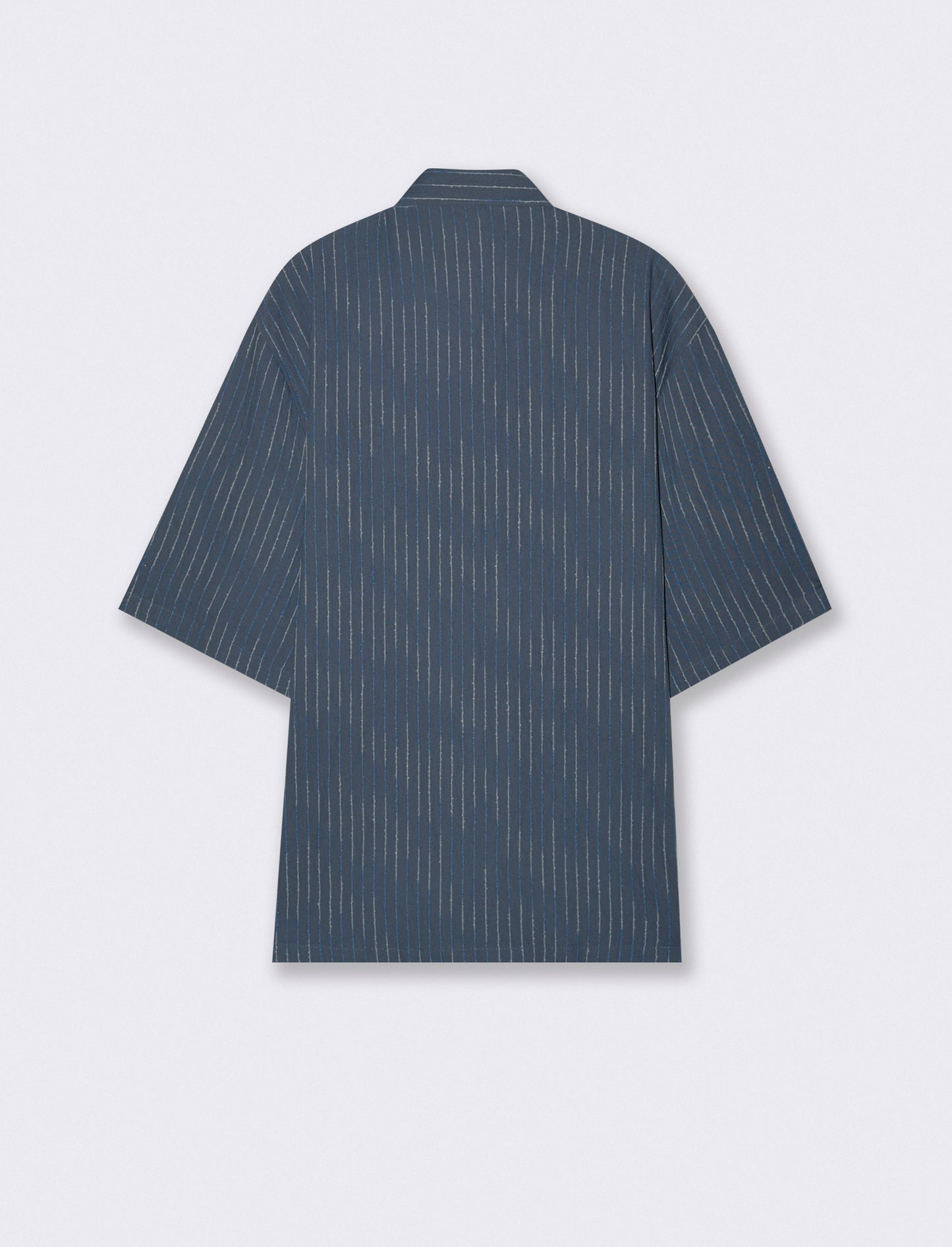 Boxy fit embroidered striped shirt - Blue