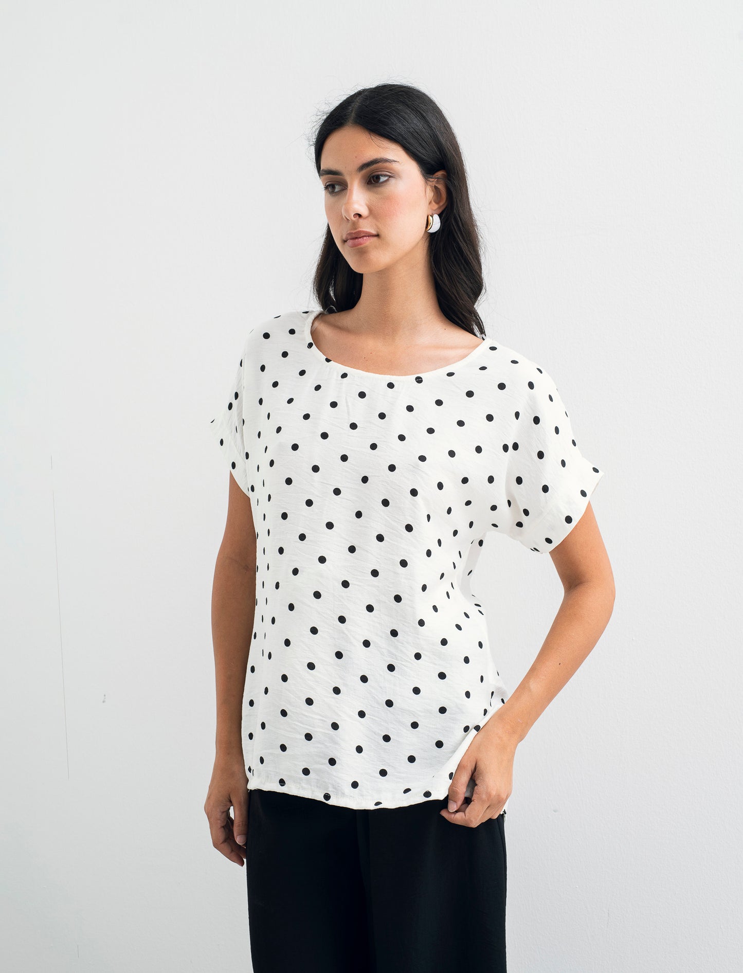 Tshirt stampata con vestibilità over - Pois