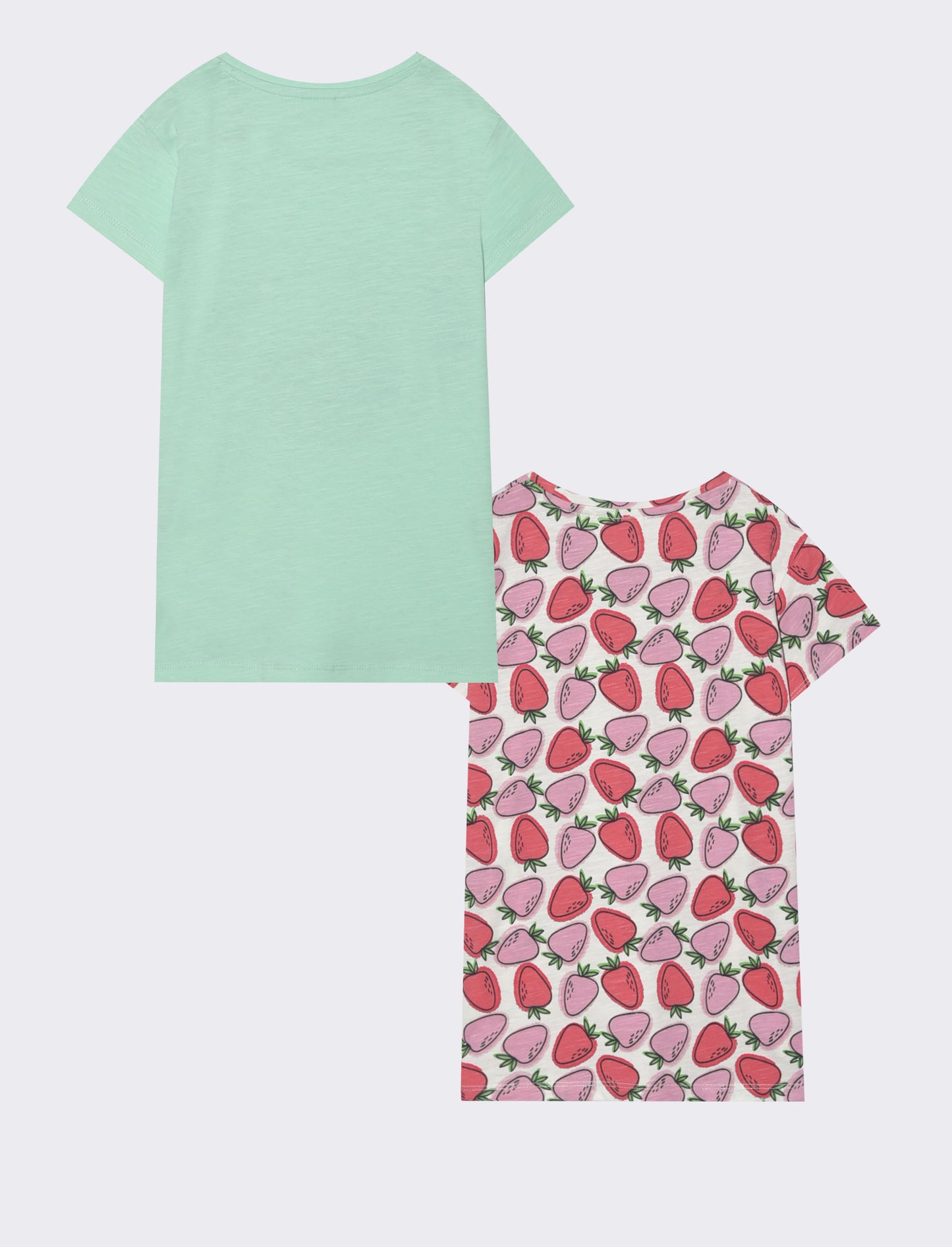 2 pack T- shirt mezza manica tinta unita e  stampata - Verde acqua