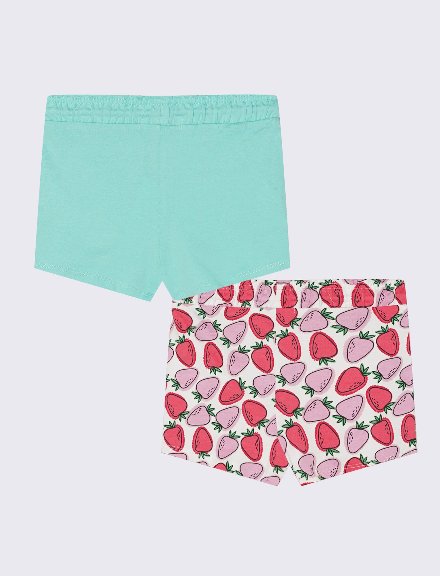 Set di 2 pantaloni corti in french terry uniti e stampati - Green
