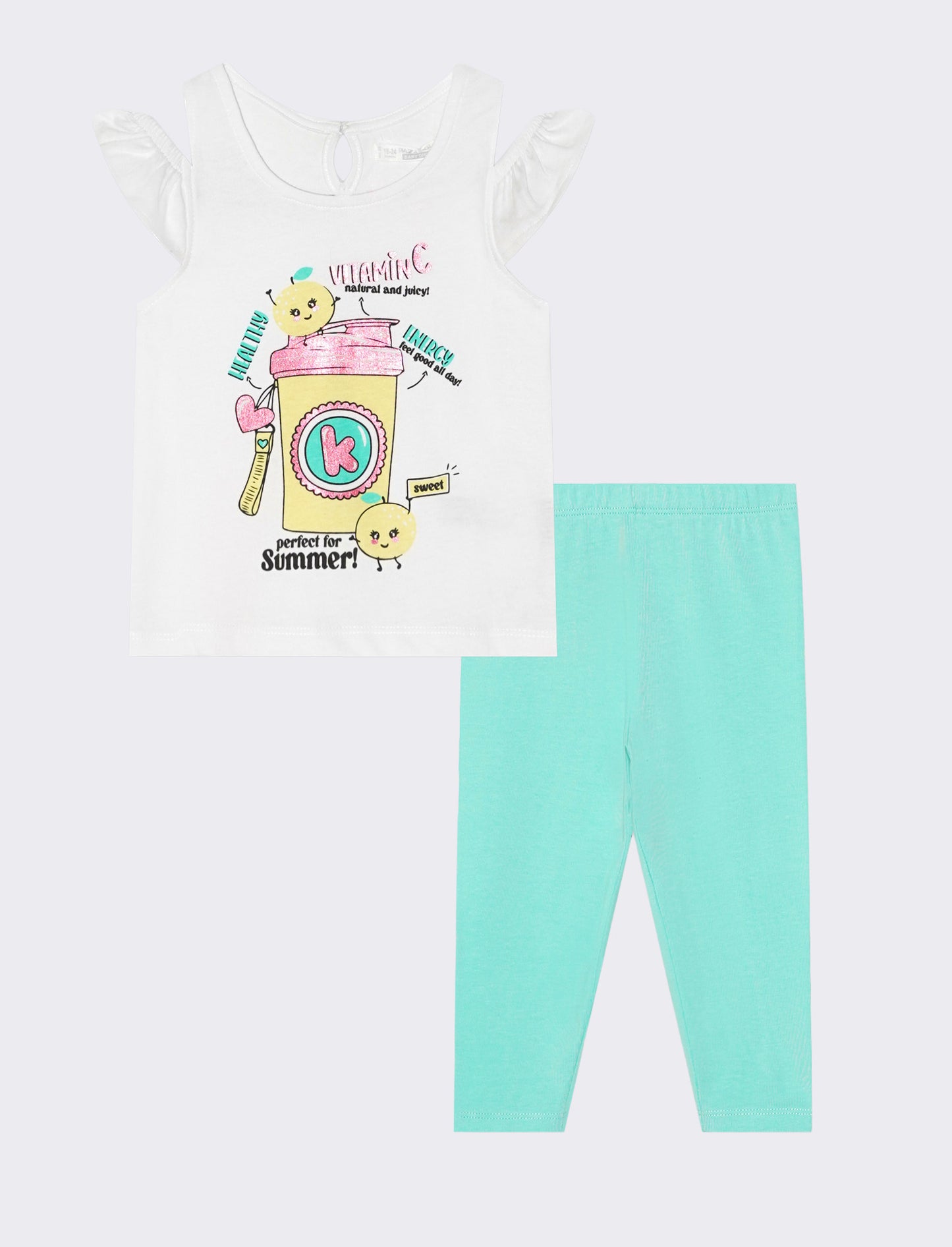 Set due pezzi con stampa per look quotidiani - Bianco