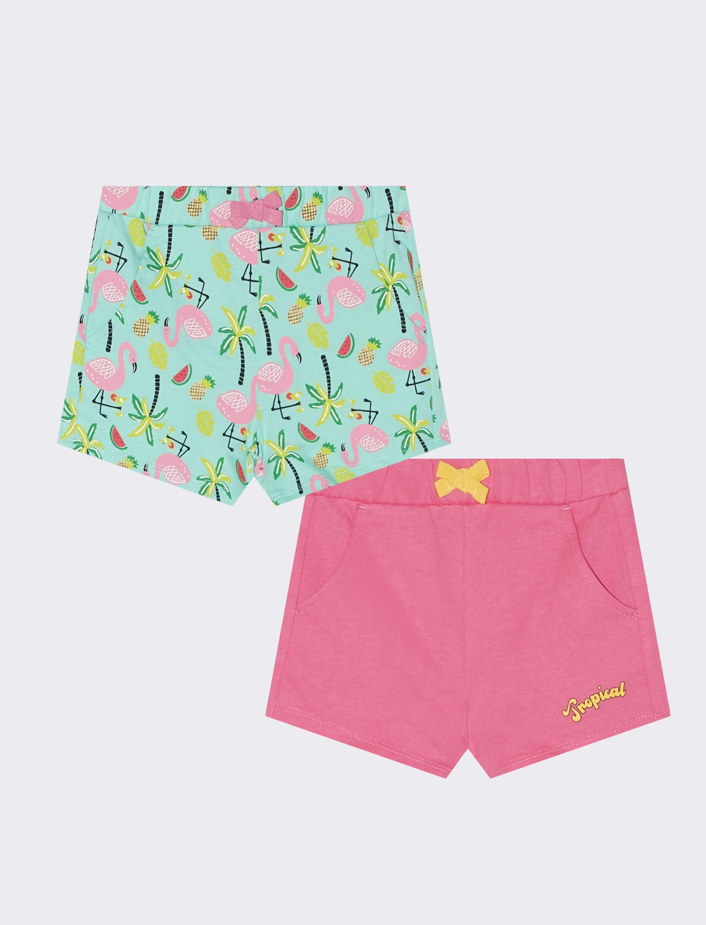 Shorts bipack in stile basico e fantasia - Rosa big bubble