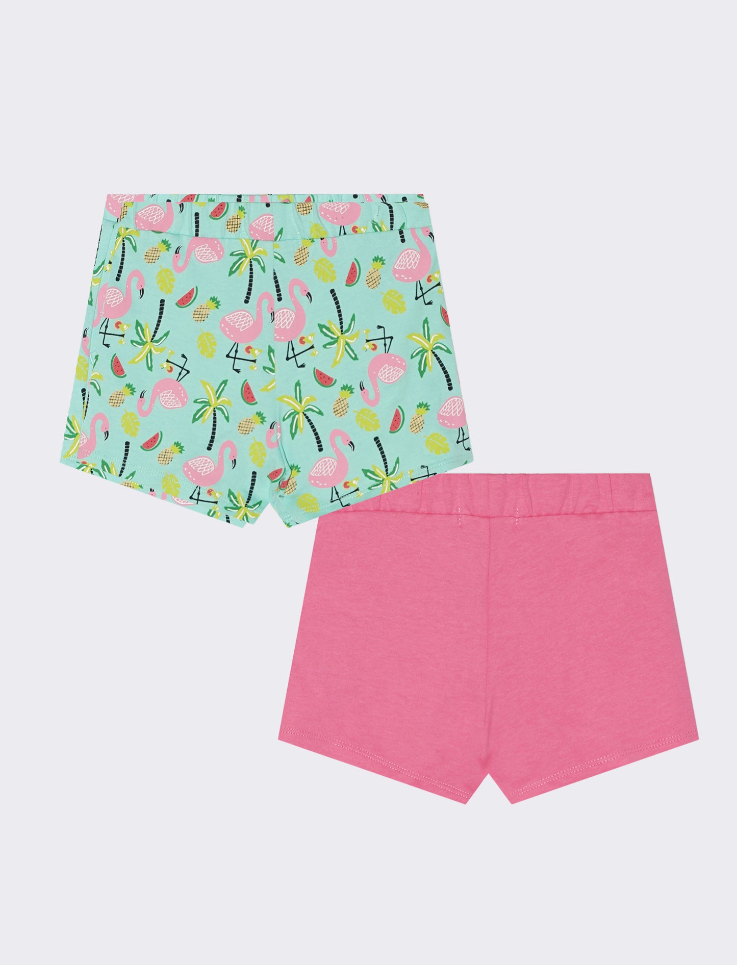 Shorts bipack in stile basico e fantasia - Rosa big bubble