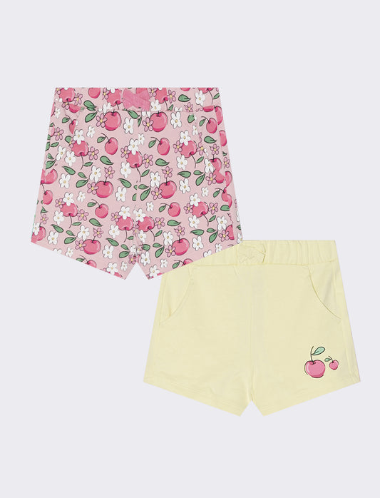 Basic and patterned shorts two-pack - Yellow