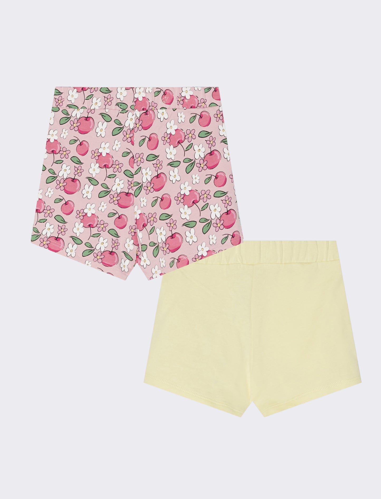 Shorts bipack in stile basico e fantasia - Giallo