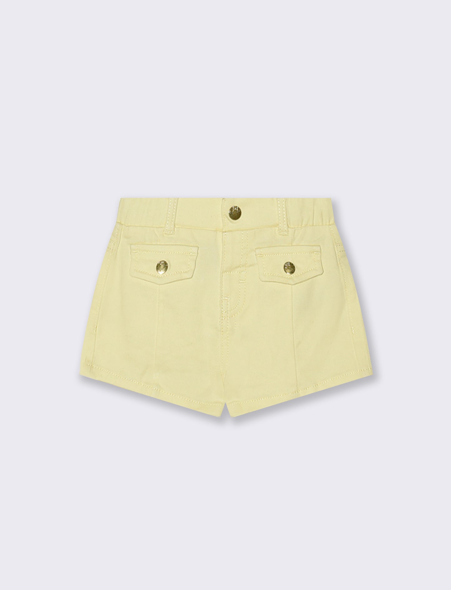 Twill shorts with pockets and adjustable waist - Yellow