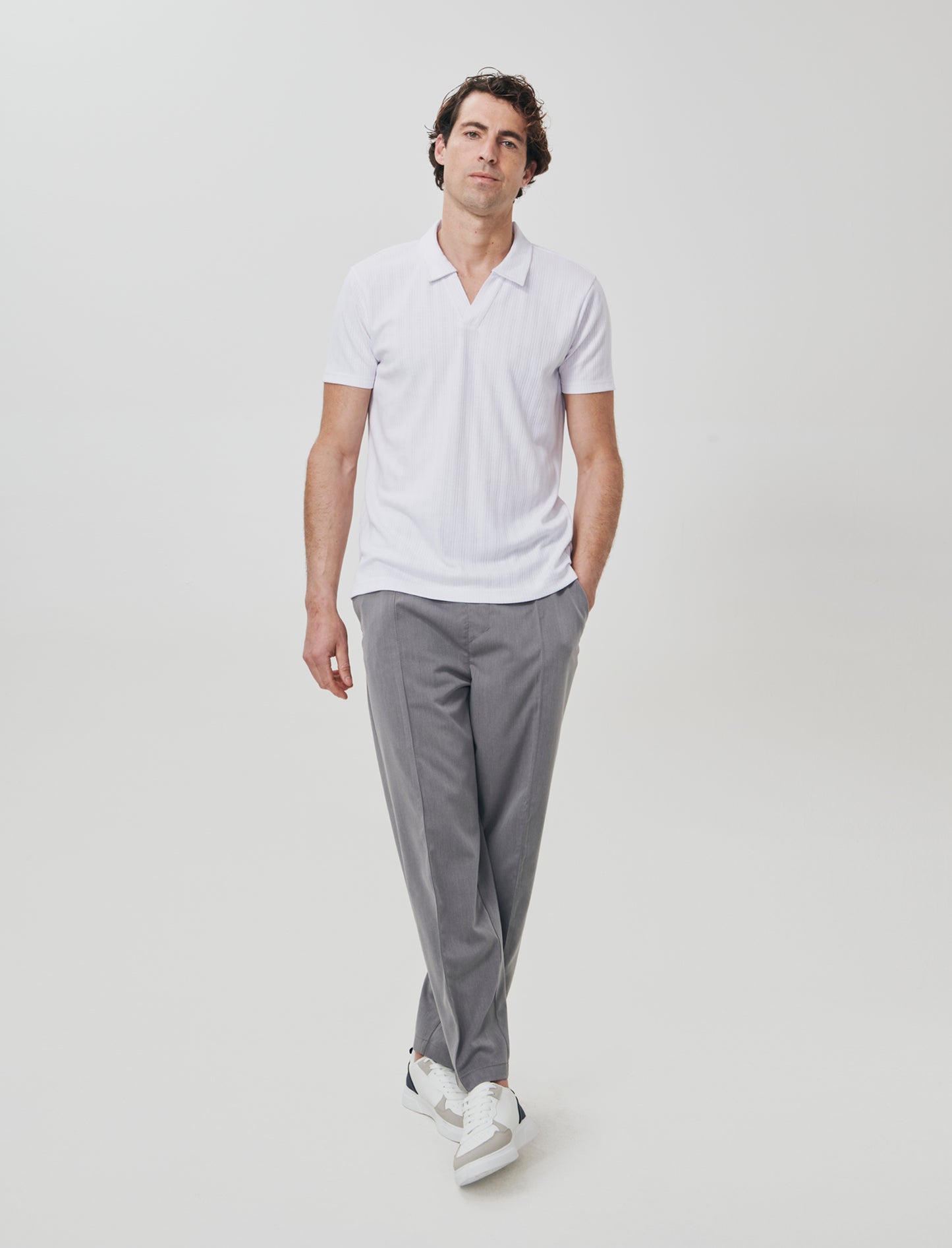 Pantalone Chino Jogger Baggy Fit - Grigio mel.