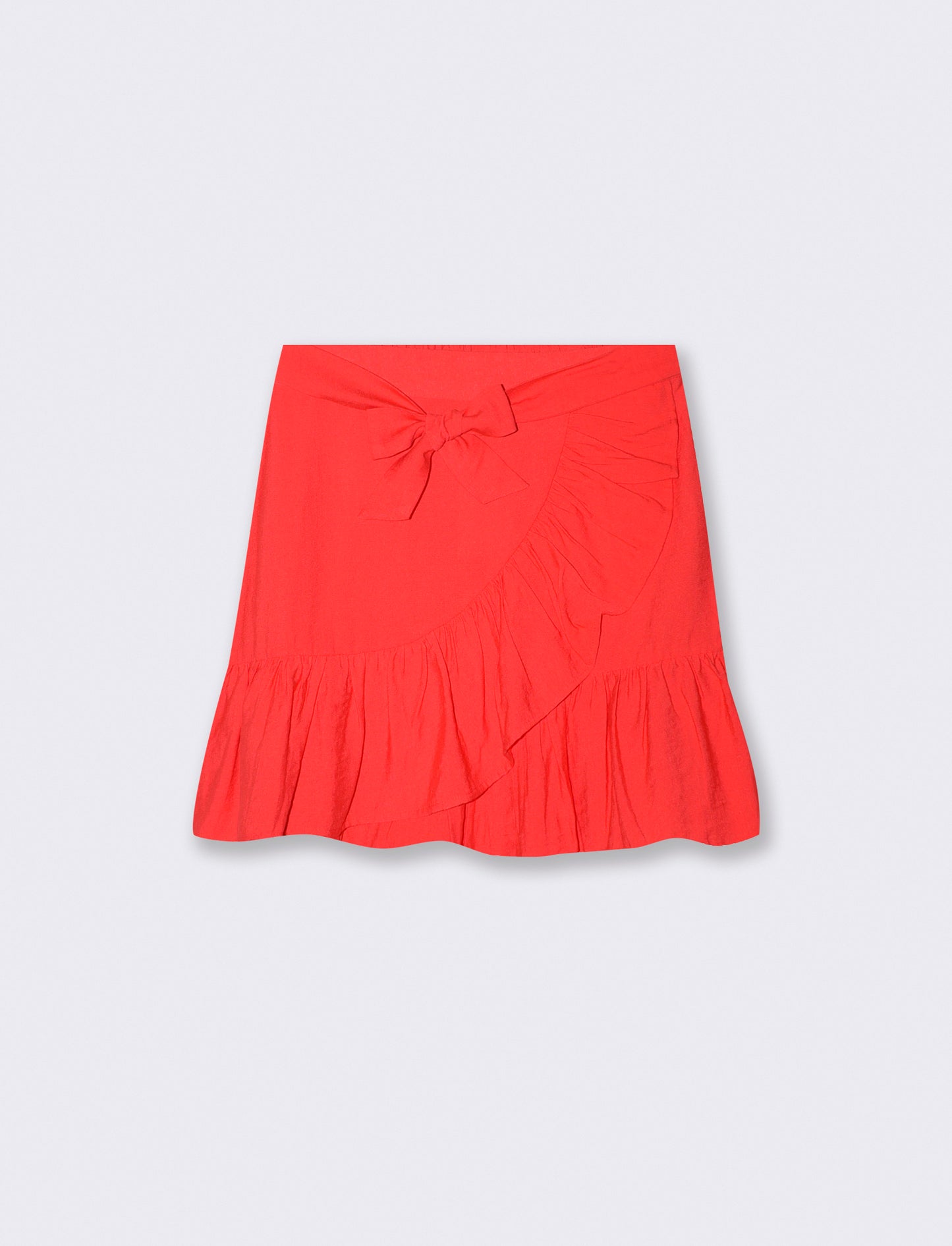 Short skirt with ruffles and bow in front - Orange