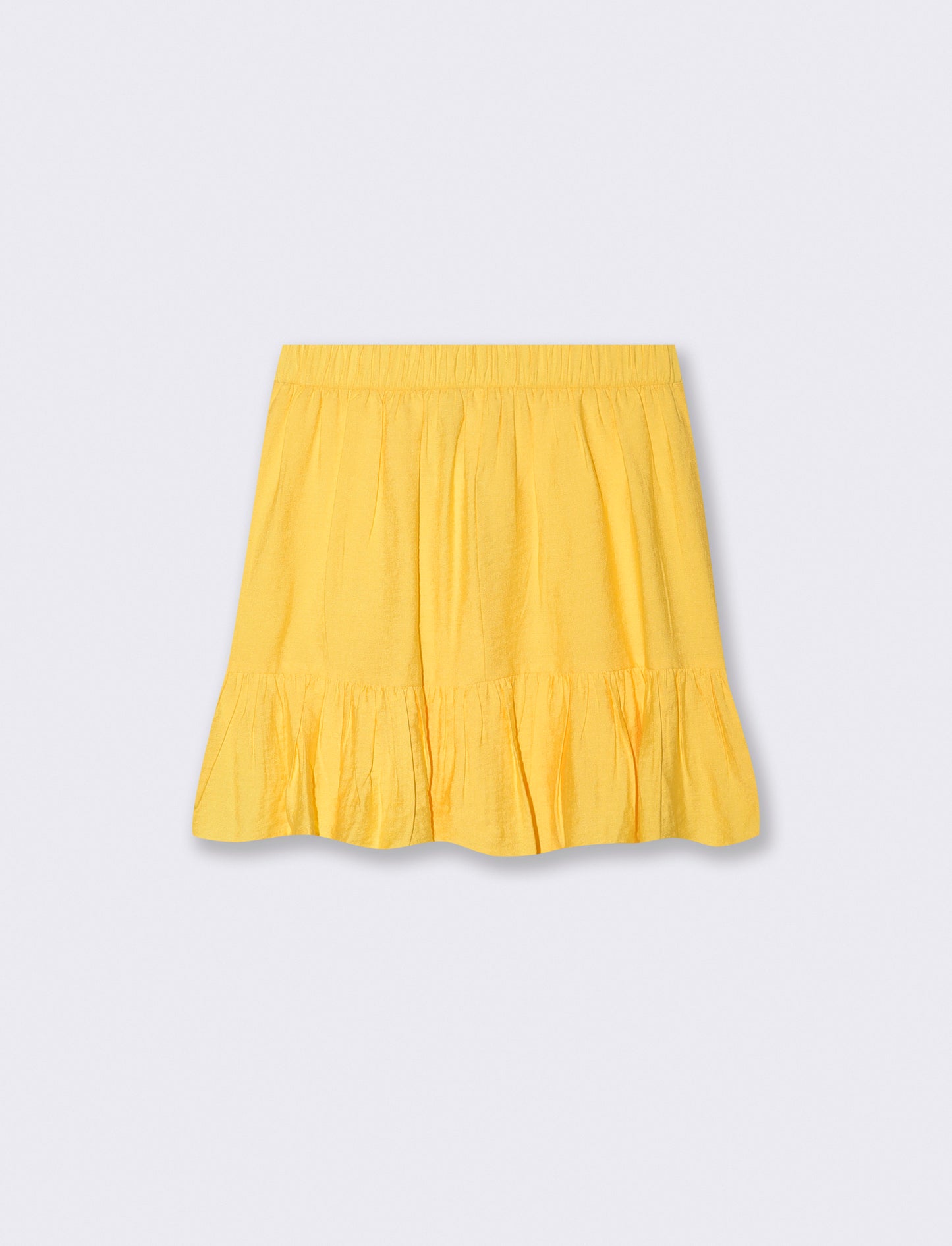 Short skirt with ruffles and bow in front - Yellow