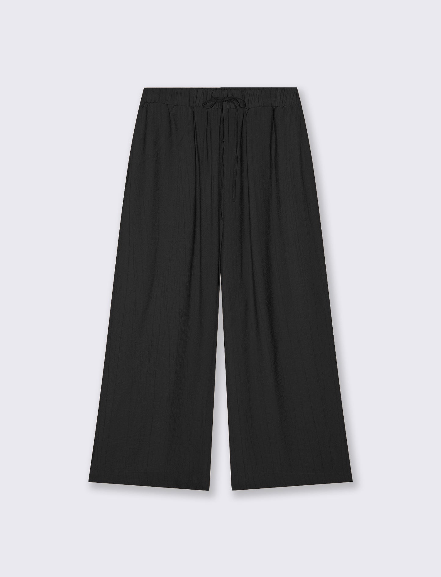 Culotte Pants with Elastic Waistband - Black