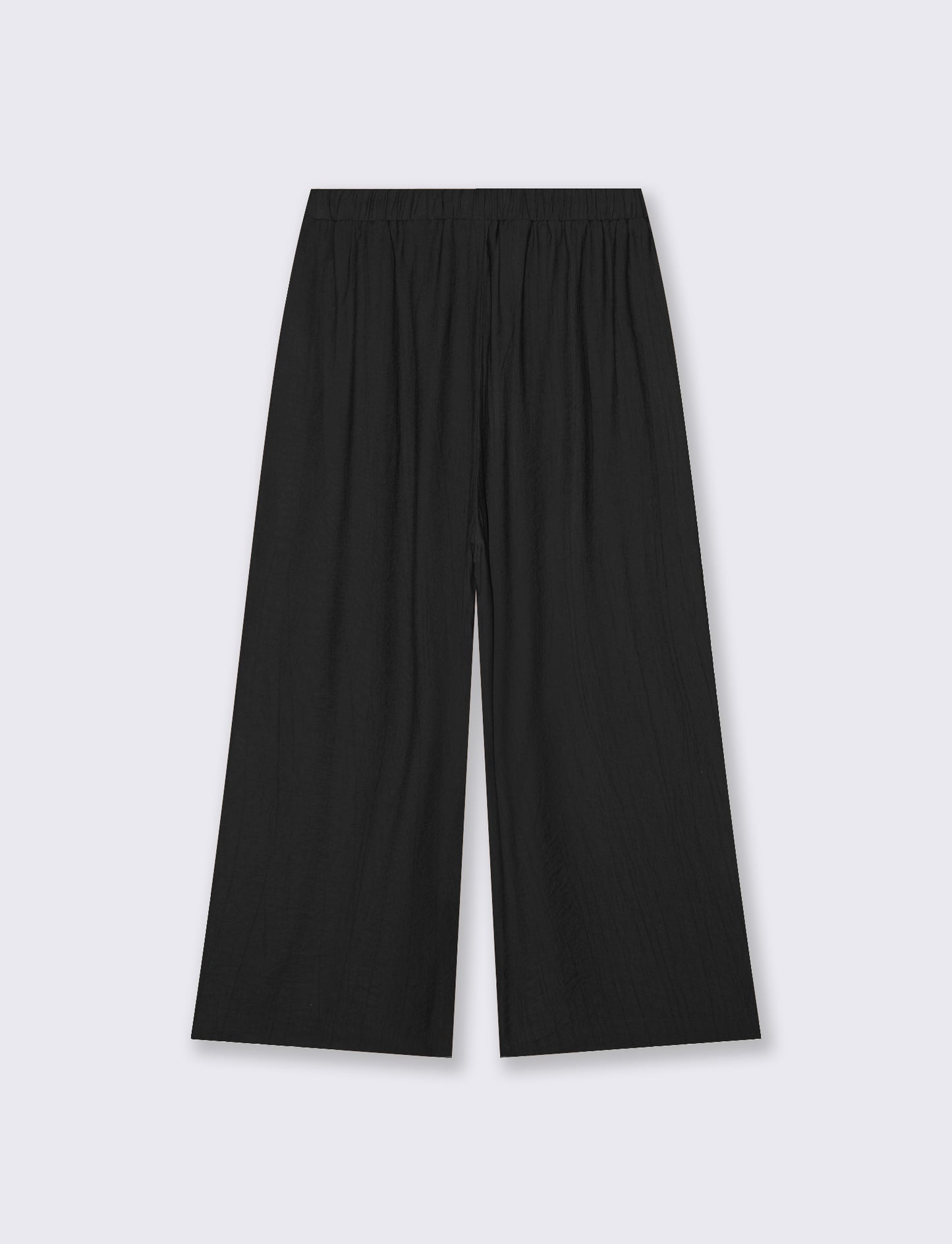 Culotte Pants with Elastic Waistband - Black