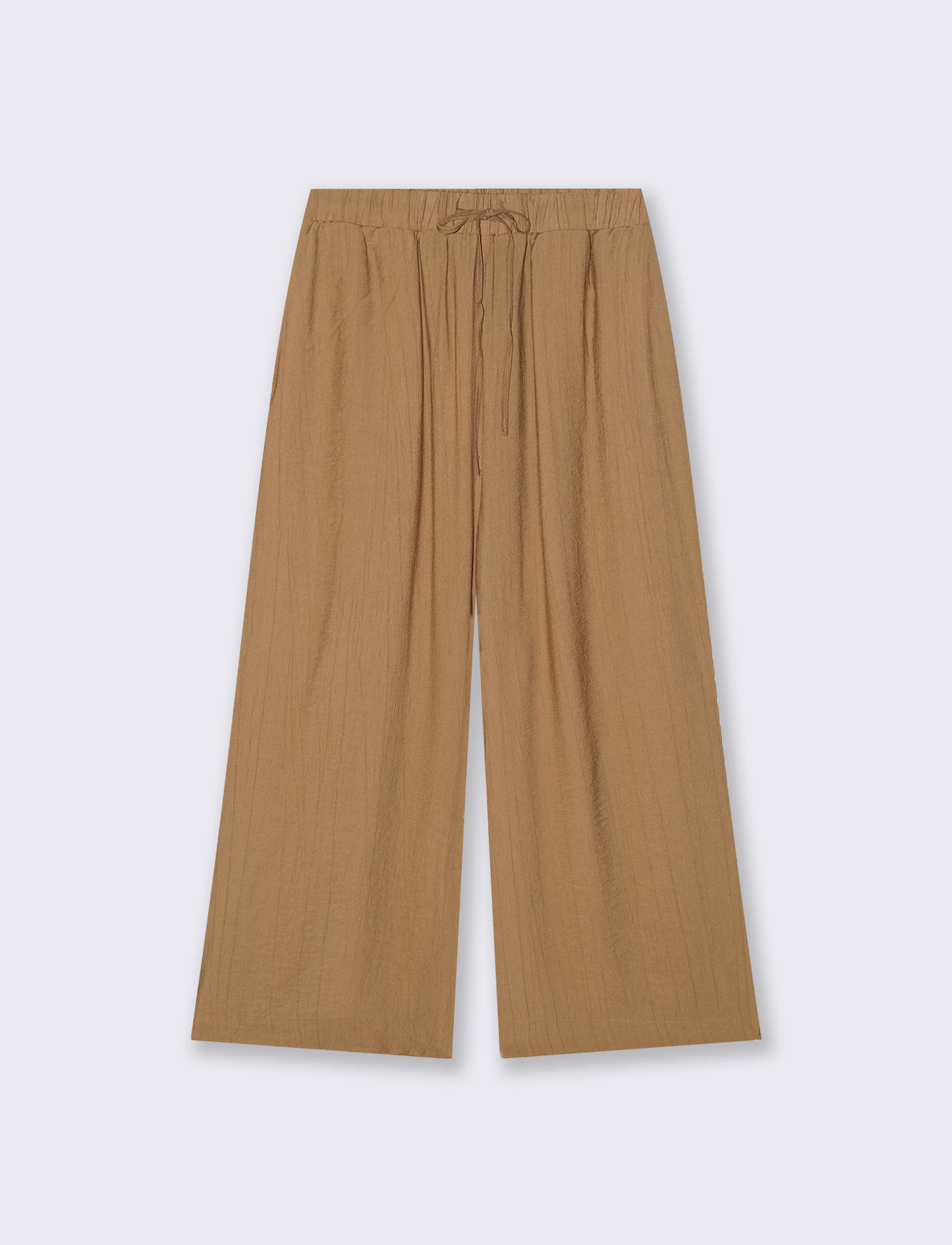 Pantalone Culotte con Elastico in Vita - Cammello