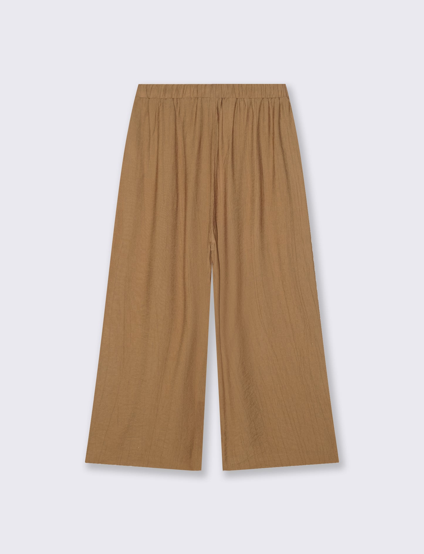 Pantalone Culotte con Elastico in Vita - Cammello