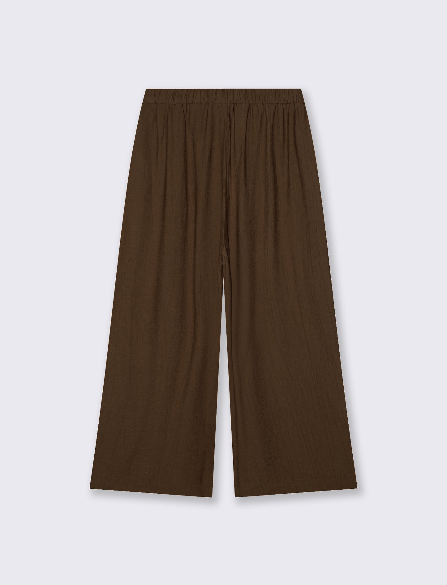 Pantalone Culotte con Elastico in Vita - Marrone cioccolato