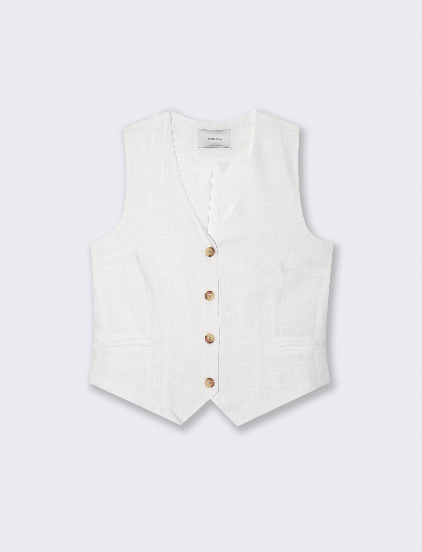 Gilet con tasche a taglio davanti - Bianco