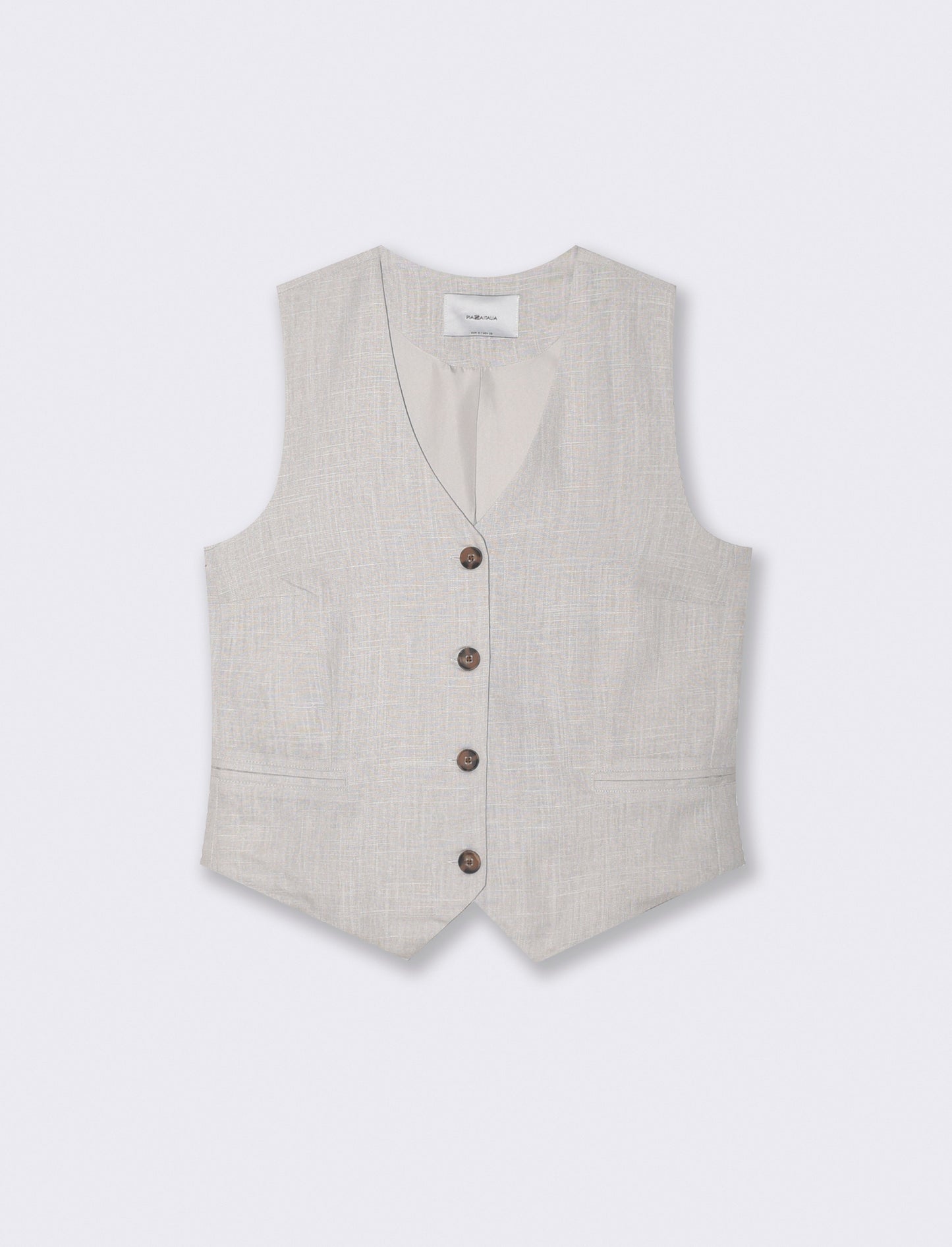 Gilet con tasche a taglio davanti - Sabbia