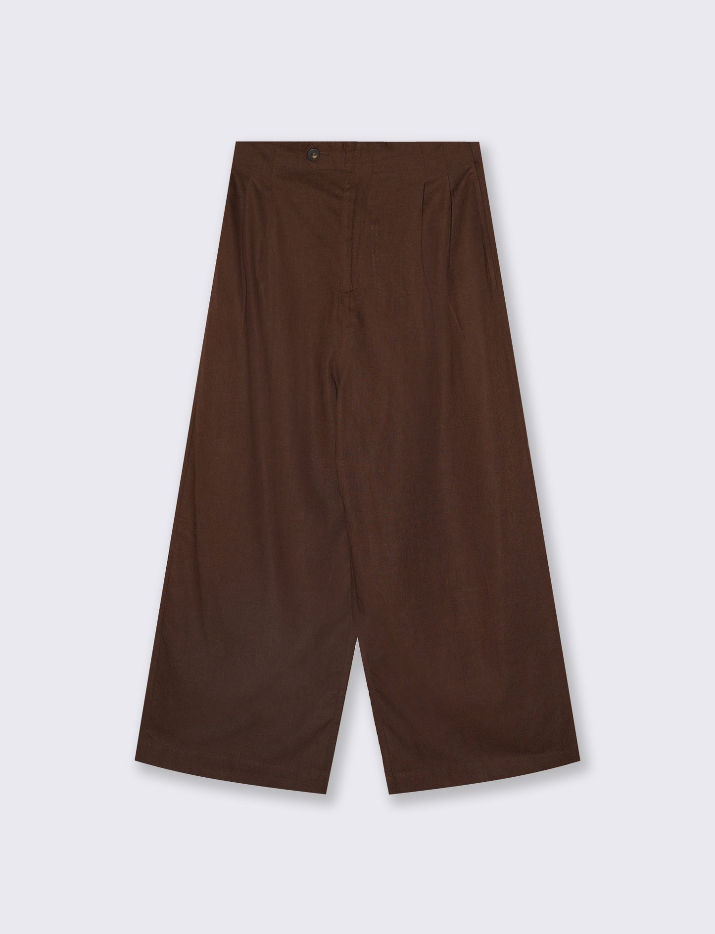 Pantalone Vita Alta con Tasche Laterali - Marrone cioccolato