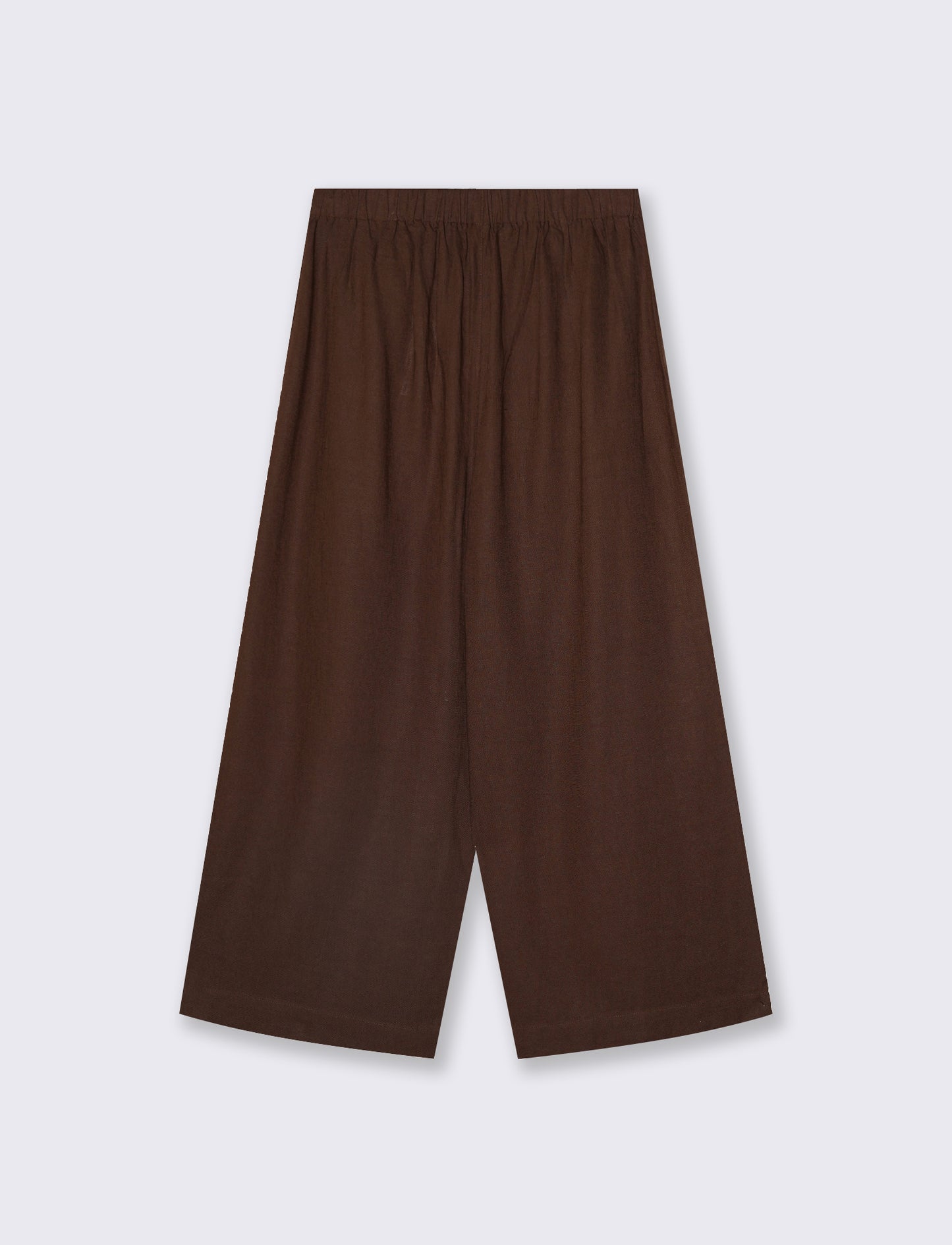 Pantalone Vita Alta con Tasche Laterali - Marrone cioccolato