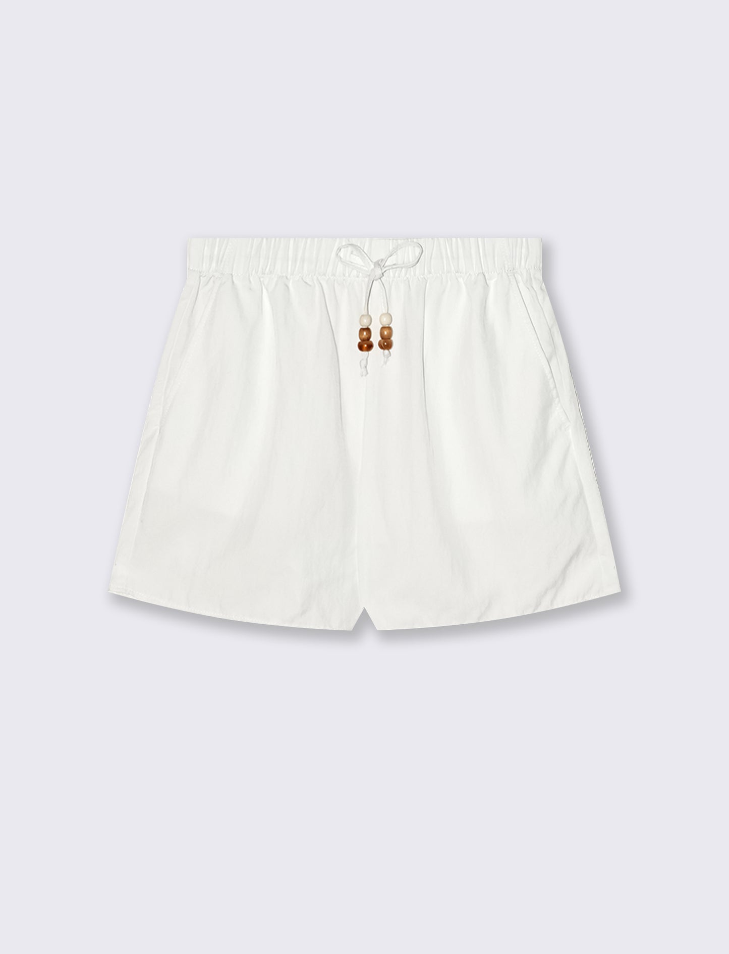 Short elasticizzati con laccetto davanti - Bianco