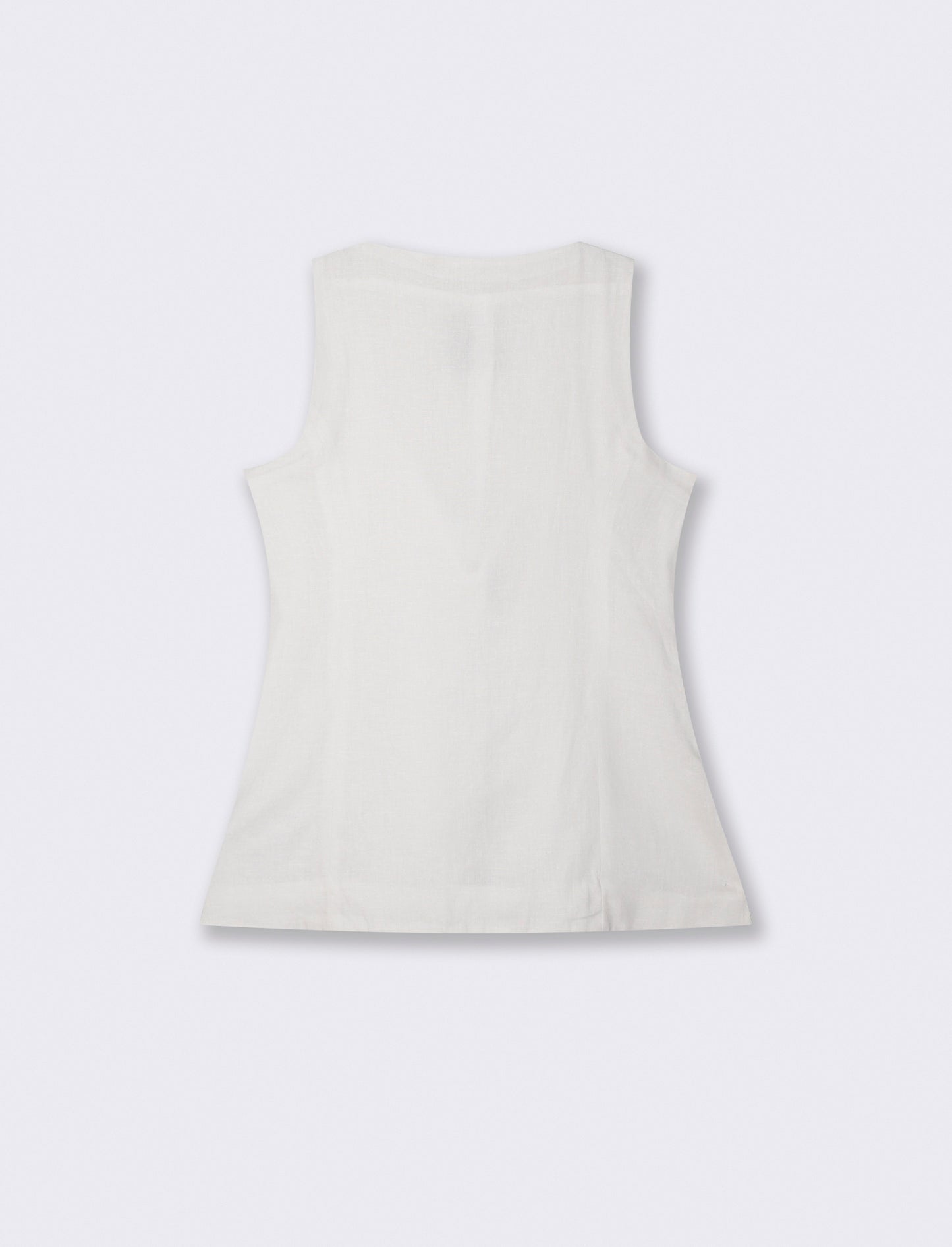 Gilet con Scollo Quadrato e Bottoni - Bianco
