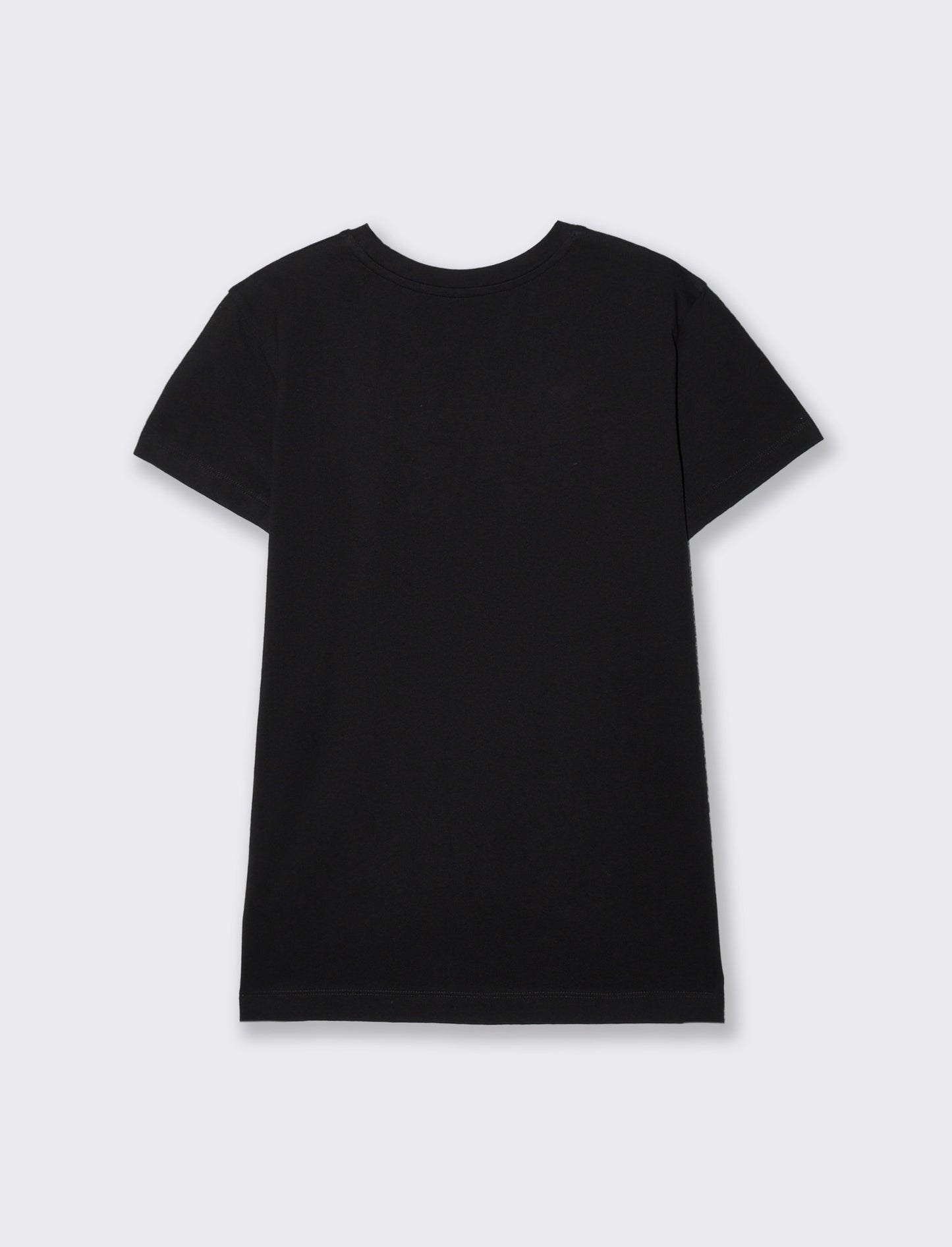 T-Shirt Mezza Manica con Ricamo - Nero