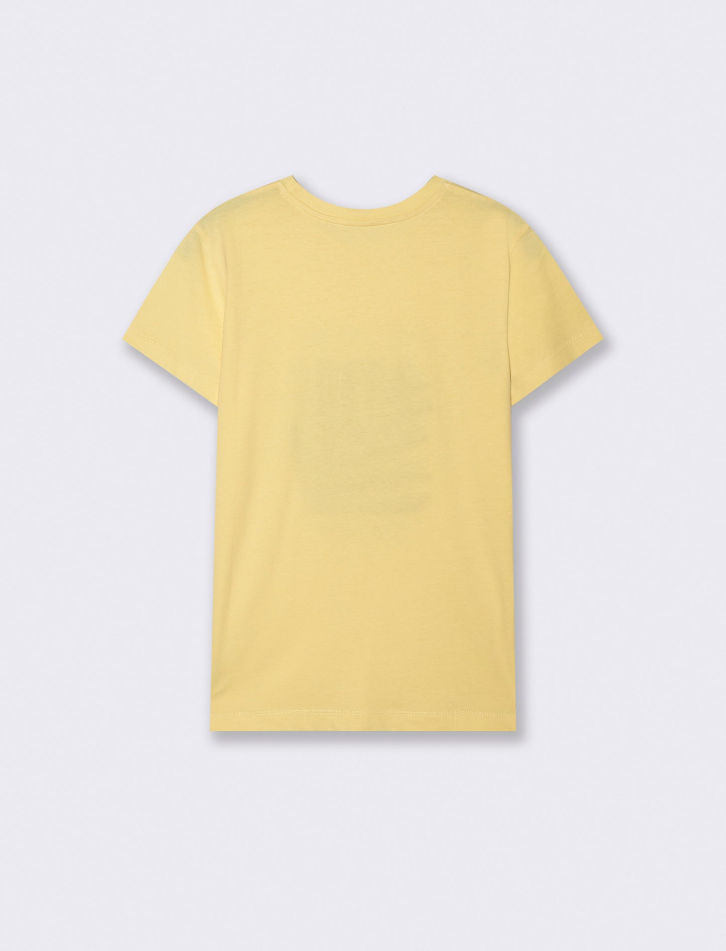 T-Shirt Mezza Manica con Ricamo - Giallo pastello