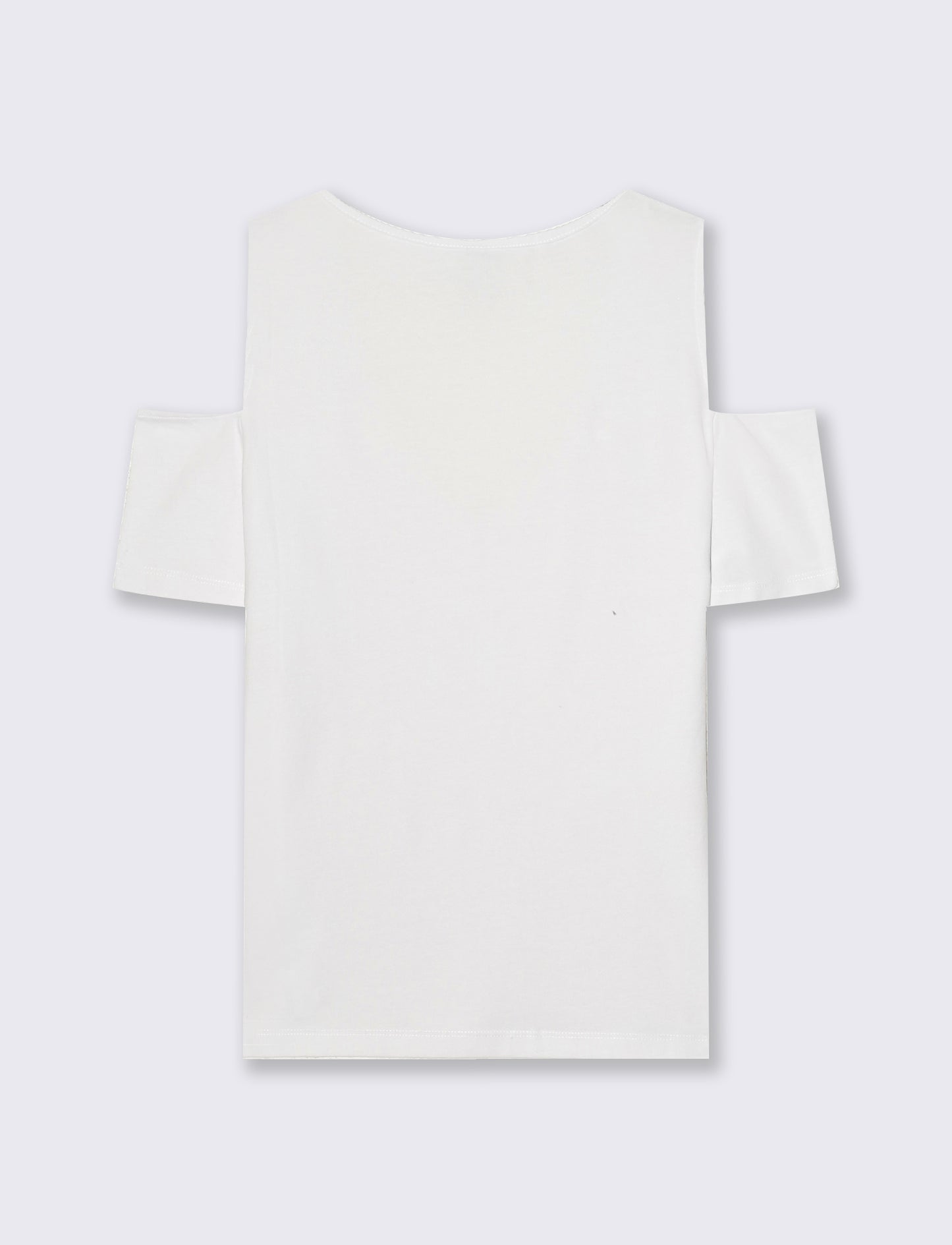 T-Shirt Scollo a V con Apertura - Bianco