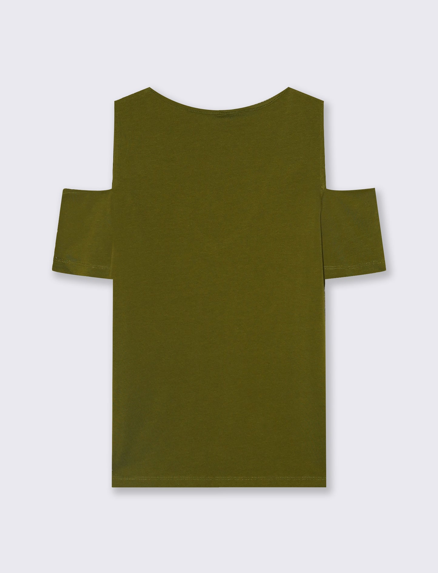 T-Shirt Scollo a V con Apertura - Verde abete