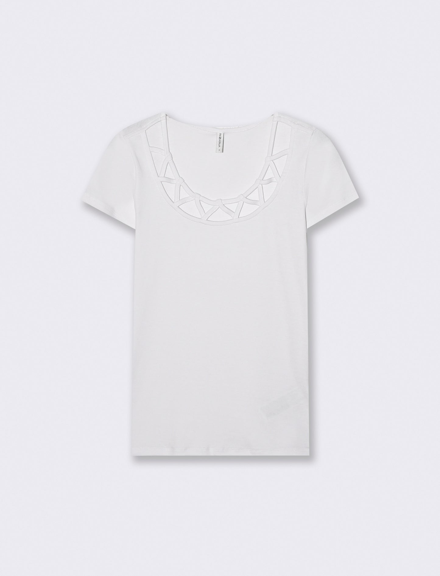 T-shirt manica corta con scollo incrociato - Bianco
