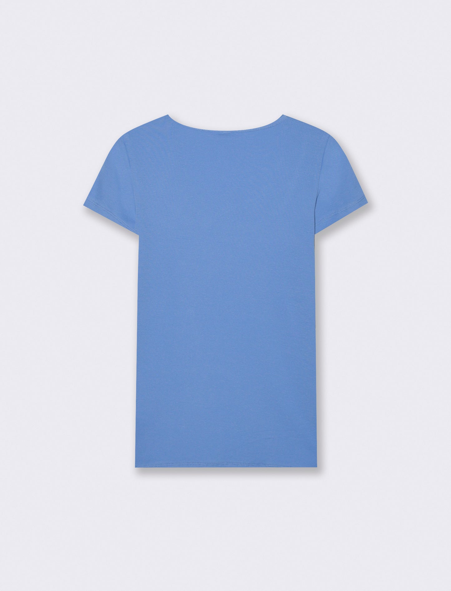 T-shirt manica corta con scollo incrociato - Azzurro