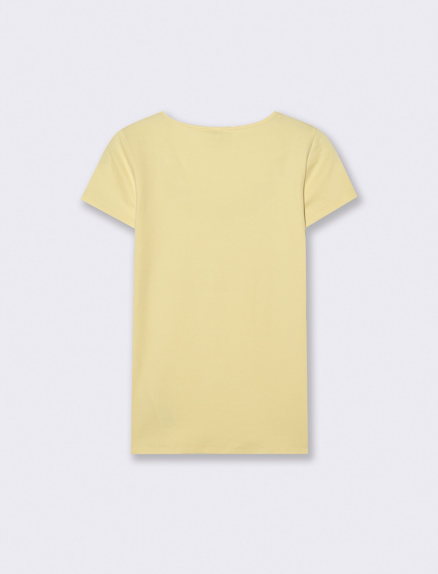 T-shirt manica corta con scollo incrociato - Giallo