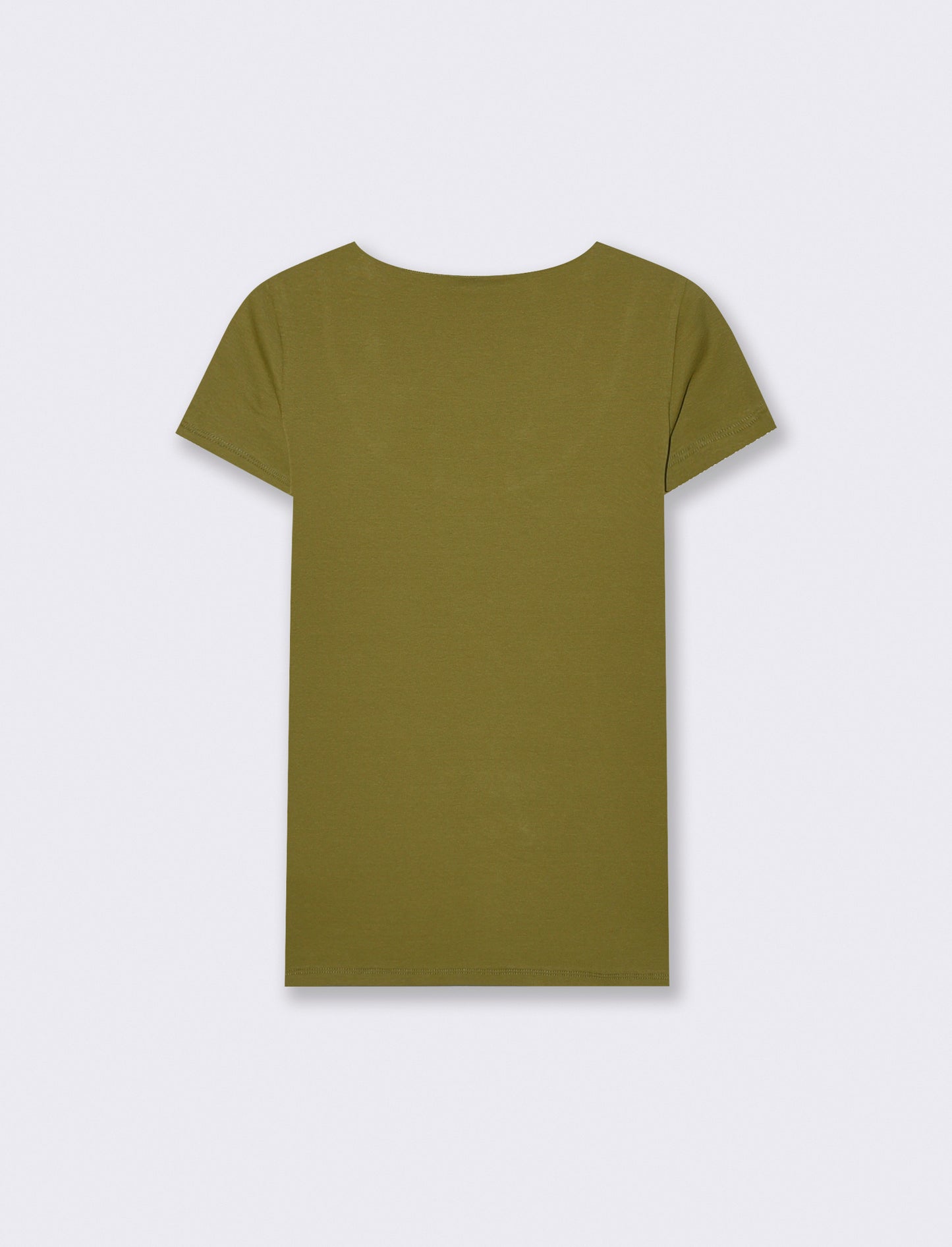 T-shirt manica corta con scollo incrociato - Verde abete
